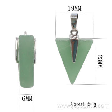 Semi Precious Gemstone Triangle Pendant Healing Chakra Triangle Charms for Jewelry Making